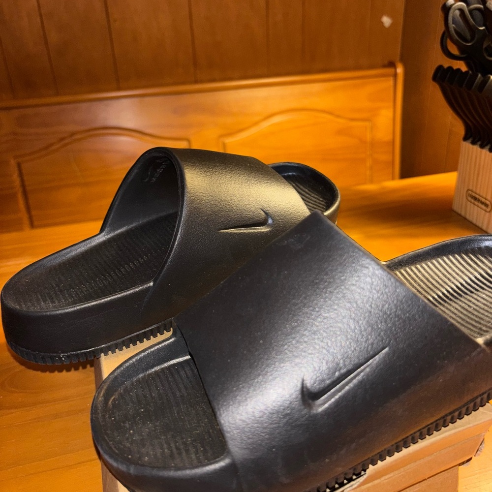 Nike Black Slide Sandals with Logo